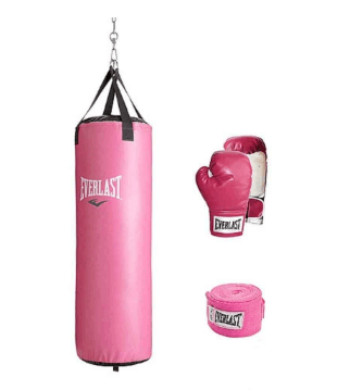 Womens pink punching bag
